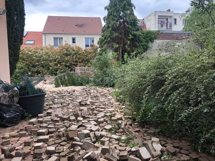 Jardin pavés retournés
